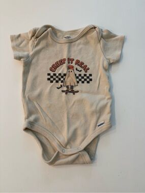 Cream 'Creep It Real' Halloween Ghost Skate Graphic One-Piece